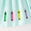 Girls Back To School Pencil Print Mint Cotton Dress