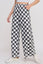 PLUS SIZE HIGH WAIST CHECKERD STRAIGHT LEG KNIT PANTS