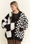 BUTTON DOWN LONG SLEEVE CHECKERED OVERSIZED CARDIGAN
