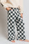 KID STYLE HIGH WAIST CHECKERD STRAIGHT LEG KNIT PANTS
