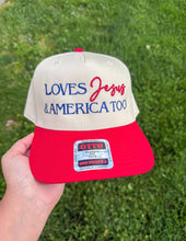 Loves Jesus & America Too Embroidered Trucker Hat
