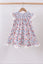 Blue Floral Lace Smocked Dress