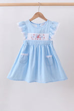 Blue Flag Smock Ruffle Dress