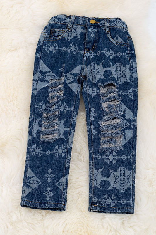 Aztec Distressed Denim