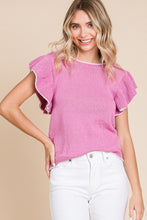 Knit Ruffle Top Pink