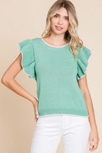 Knit Ruffle Top Mint