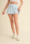 Side Slit A-line Skort Blue