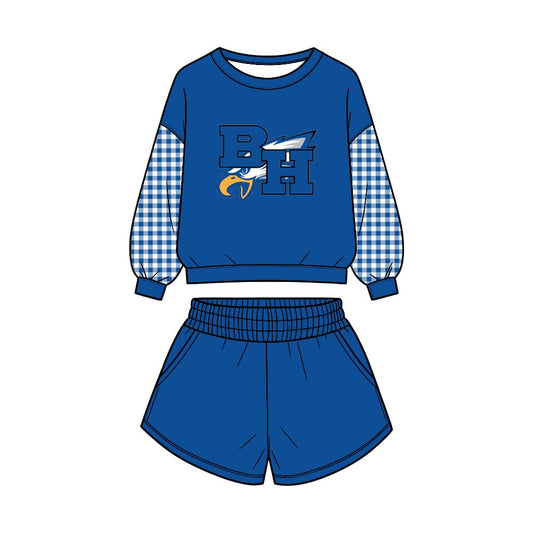 Gingham Sweatshirt Shorts Set