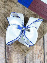 Bluebonnets Embroidered Moonstitch Hair Bow