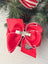 Christmas Tree Cake Embroidered Moonstitch Hair Bow