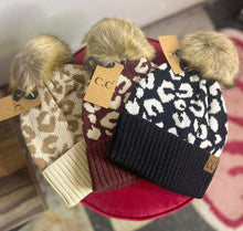 Leopard Pom Beanies