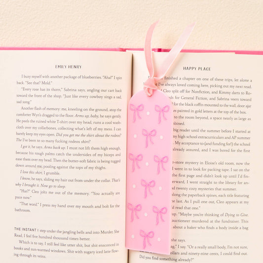Acrylic Bookmark-Bows Pink