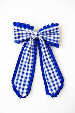 Gingham Hair Bow - Royal