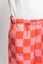 KID STYLE HIGH WAIST CHECKERD STRAIGHT LEG KNIT PANTS