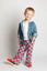KID STYLE HIGH WAIST CHECKERD STRAIGHT LEG KNIT PANTS