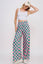 PLUS SIZE HIGH WAIST CHECKERD STRAIGHT LEG KNIT PANTS