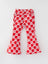 Girls Red Bow Checker Pants