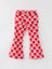 Girls Red Bow Checker Pants