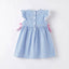 Blue Stripes Pencil Applique Dress