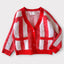 Kids Big Top Stripe Cardi- Red