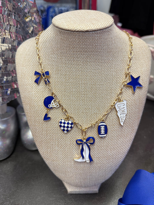 Game Day Football Theme Charm Station Necklace