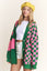BUTTON DOWN LONG SLEEVE CHECKERED OVERSIZED CARDIGAN