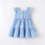 Blue Plaid Sequins Apple Dress