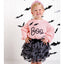 Flocked Bats Halloween Bow Tiered Tutu - Kids Clothing