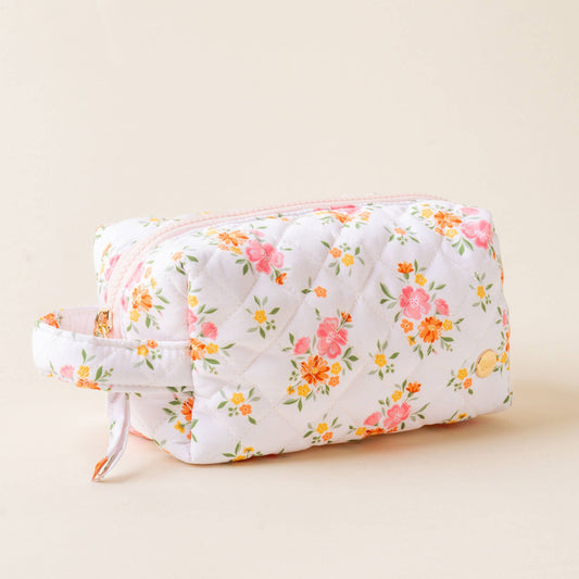 Essentials Quilted Cosmetic Pouch-Endless Daydream Cream