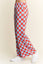 PLUS SIZE HIGH WAIST CHECKERD STRAIGHT LEG KNIT PANTS