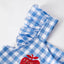 Blue Plaid Sequins Apple Dress