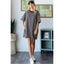 Stripe Knit Pullover Oversized Tee Dress