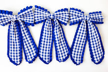 Gingham Hair Bow - Royal