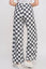 HIGH WAIST CHECKERED STRAIGHT LEG KNIT PANTS