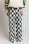 KID STYLE HIGH WAIST CHECKERD STRAIGHT LEG KNIT PANTS