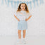Powder Blue Bow Trellis Athletic Skort - Fourth of July