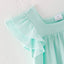 Girls Back To School Pencil Print Mint Cotton Dress