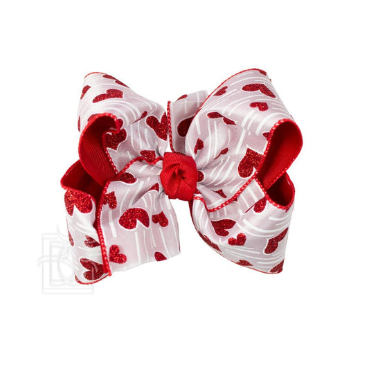Glitter Red Heart Bow
