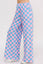 PLUS SIZE HIGH WAIST CHECKERD STRAIGHT LEG KNIT PANTS