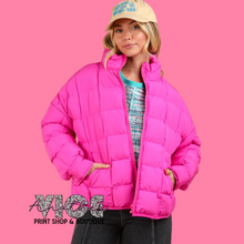 Solid Pink Puffer Jacket