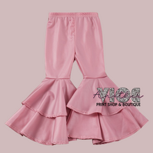 Blush Faux Leather Flares