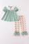 Green Pumpkin Bow Ruffle Pant Set