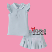 Blue Gingham Skort Set