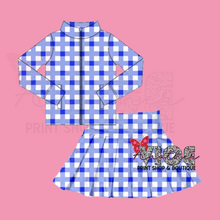 Blue Gingham Athletic Set