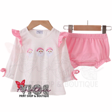 Pink Santa Ruffle Bloomer Set