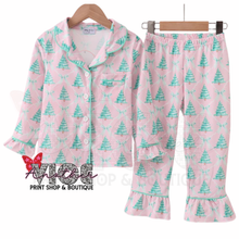 Pink Christmas Tree Ruffle PJ