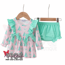 Pink Christmas Tree Ruffle Bloomer