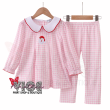 Pink Santa Claus Gingham Set