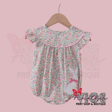 Floral Bunny Applique Ruffle Bubble
