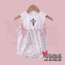 Pink Cross Embroidery Floral Bubble